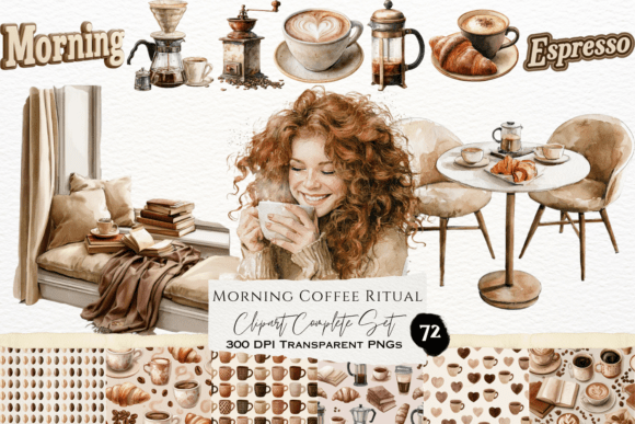Download Morning Coffee Ritual Watercolor Set - Morning Collection