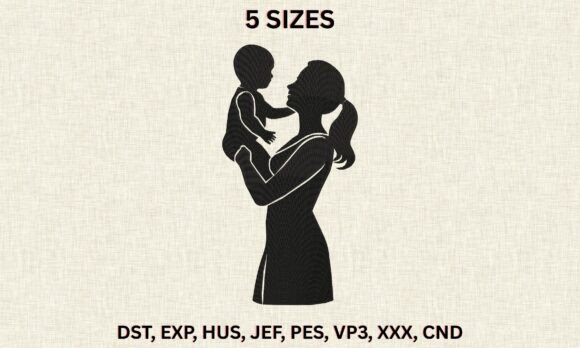 Download Mom Holding Baby Embroidery File - Baby embroidery Collection