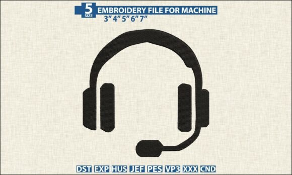 Download Headset Machine Embroidery DST PES Files - Machine embroidery dst Collection