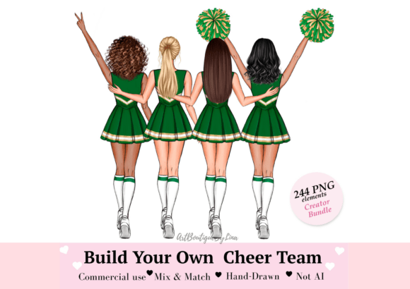 Download Back View Cheerleader Clipart Bundle - View Collection