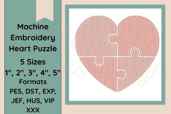 Download Heart Puzzle Machine Embroidery Design - Premium Resources