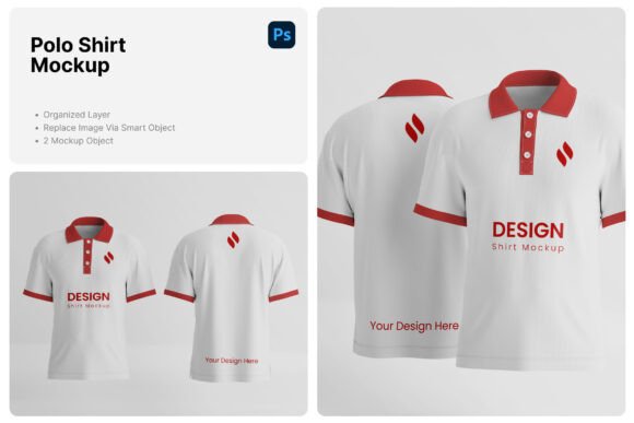 Download Polo Shirt Front &amp; Back Preview Mockup - View Collection