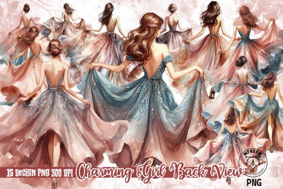 Download Charming Girl Back View Clipart PNG - View Collection