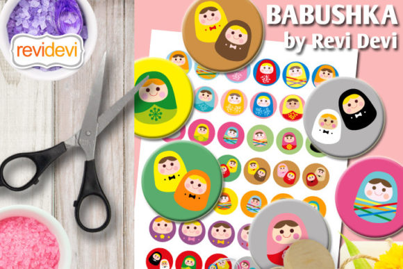 Download Russian Babushka 1" Circles - Babushka Collection