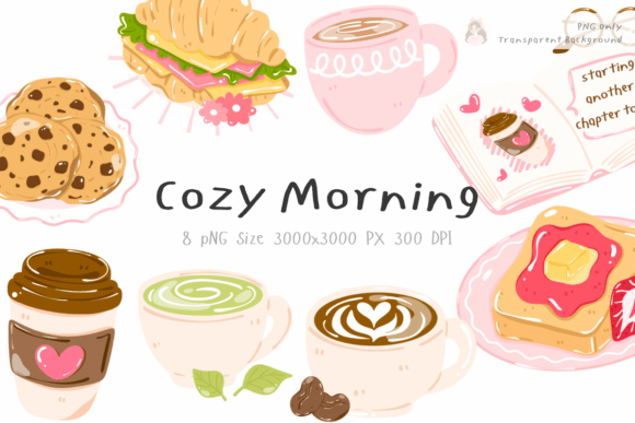 Download Cozy Morning Coffee Matcha Clipart PNG - Morning Collection